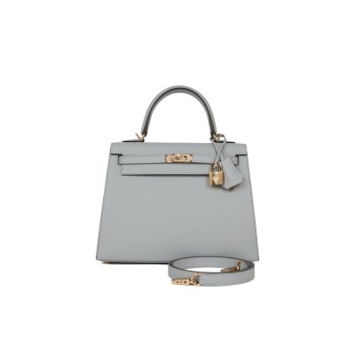 HERMES KELLY 25 EPSOM GOLD PERMABRASS HARDWARE (25*17*7cm)
